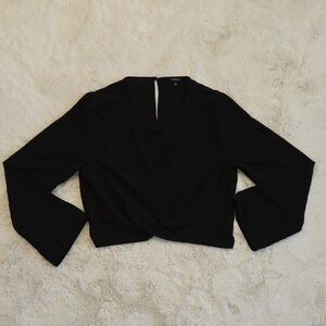 Ambiance Elegant Black Women's Crop Top